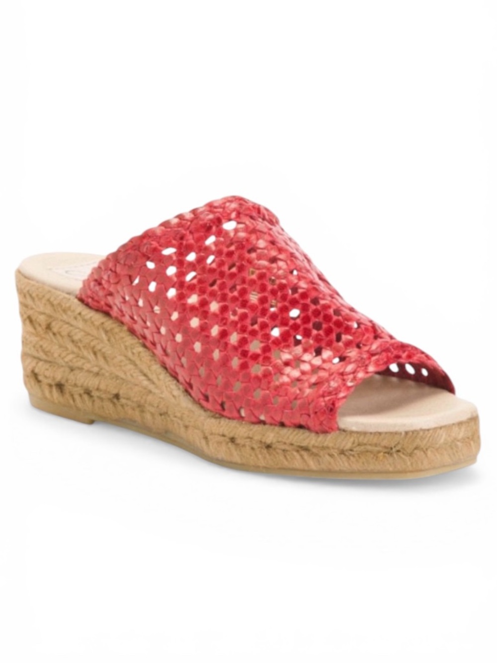 Gaimo Open Toe Woven Leather Espadrille Slide Wedge Sandals Size 37/ US 6.5
